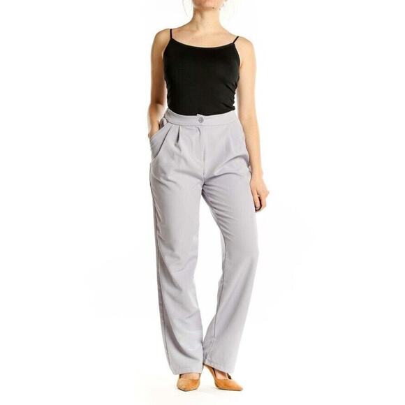 Sincerely Jules Career Pants Women’s Sz L Gray Lavender High Waisted Trousers - Picture 1 of 8